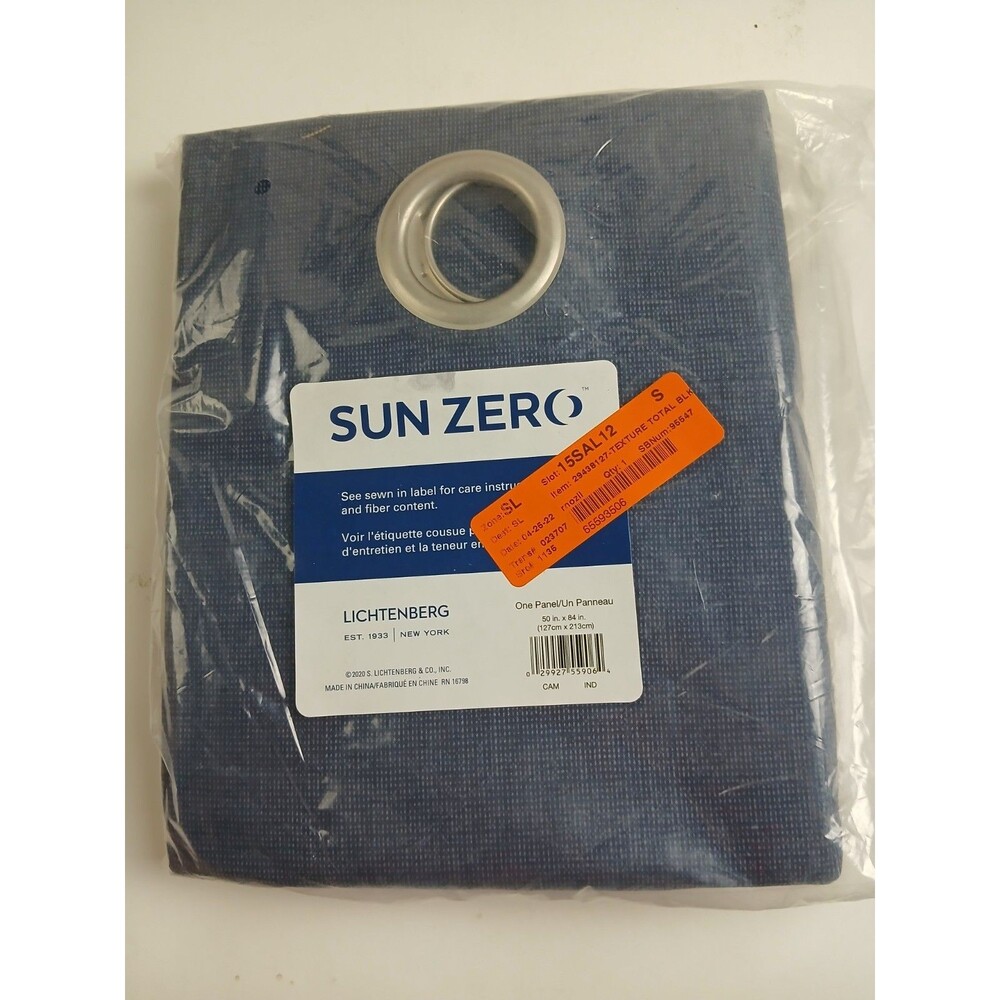 NEW Sun Zero Blackout 50 x 84 Grommet single curtain panel 'Indigo' #CT130